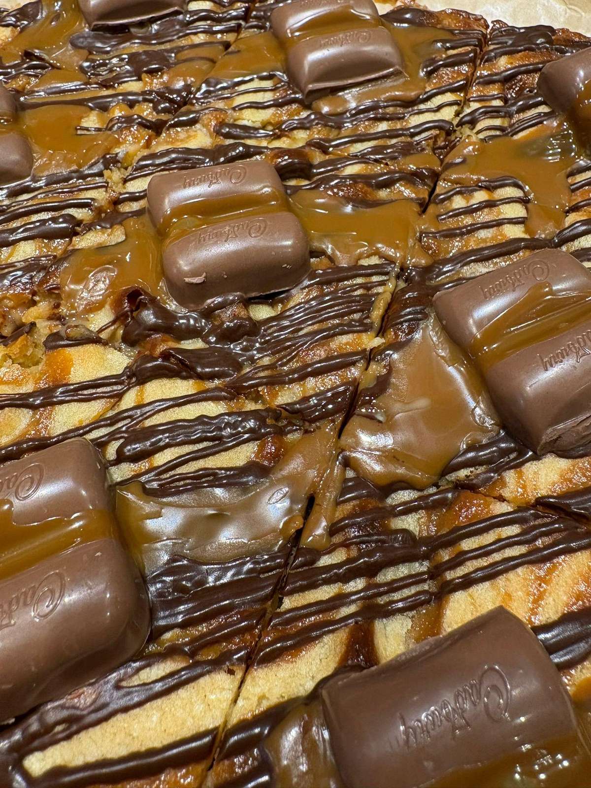 Caramel chocolate blondie traybake at DRINC Coffee Bar Ramsbottom