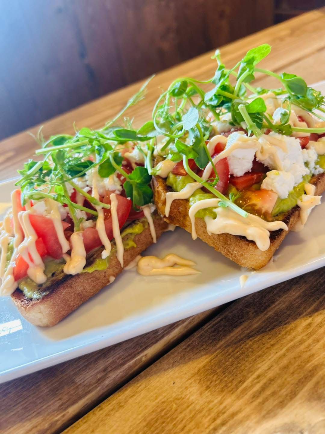 Smashed avocado with tomato and feta on toast at DRINC Coffee Bar Ramsbottom